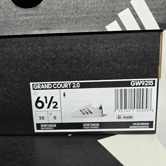 adidas Womwn's Grand Court White Platinum Metallic Tennis Shoes GW9215 Size 6.5 - Picture 8 of 8